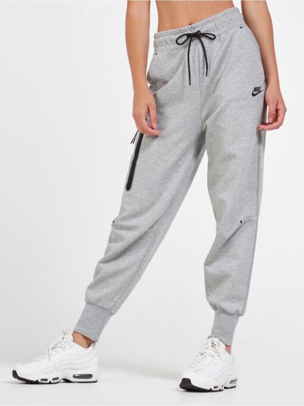 Nike Light Gray Women’s Joggers with Black Logo